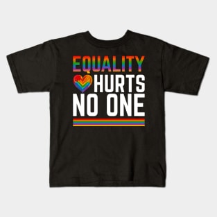 Pride Human Rights Lgbt Equality Hurts No One Kids T-Shirt